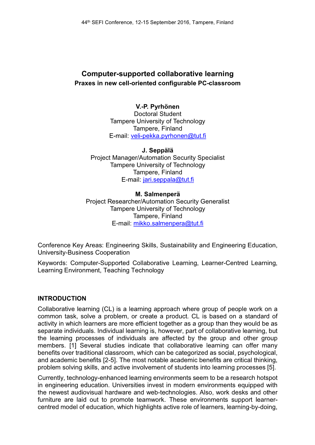 Computer-Supported Collaborative Learning Praxes in New Cell-Oriented Configurable PC-Classroom