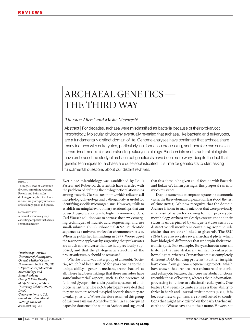 Archaeal Genetics — the Third Way