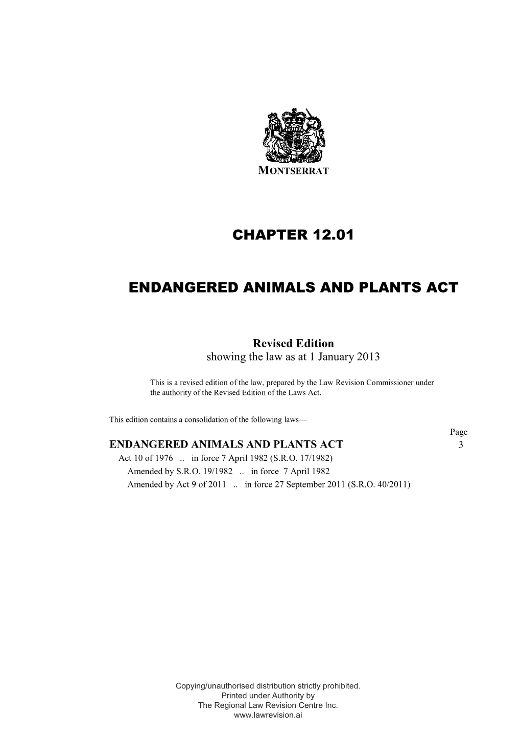 Endangered Animals and Plants Act