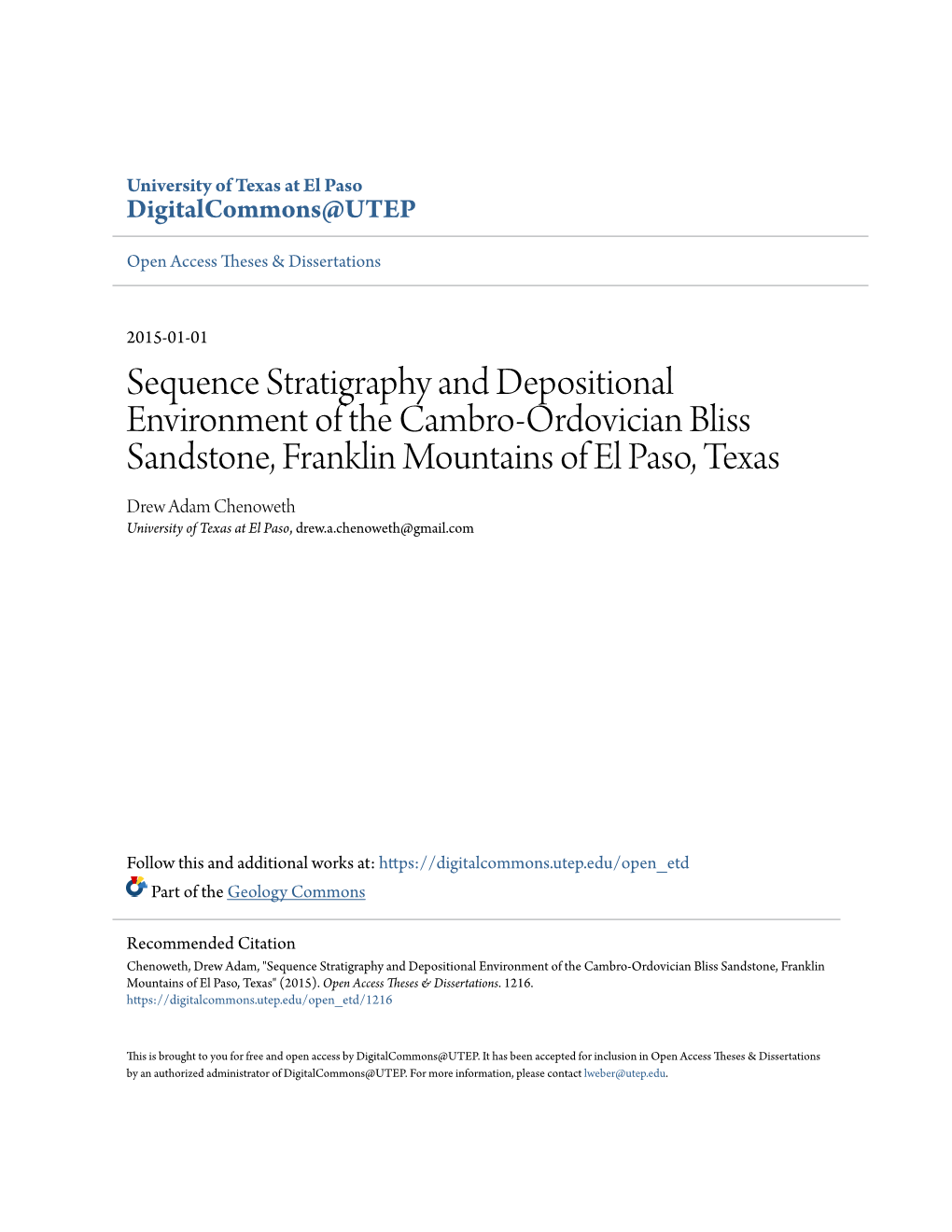 Sequence Stratigraphy and Depositional Environment of The
