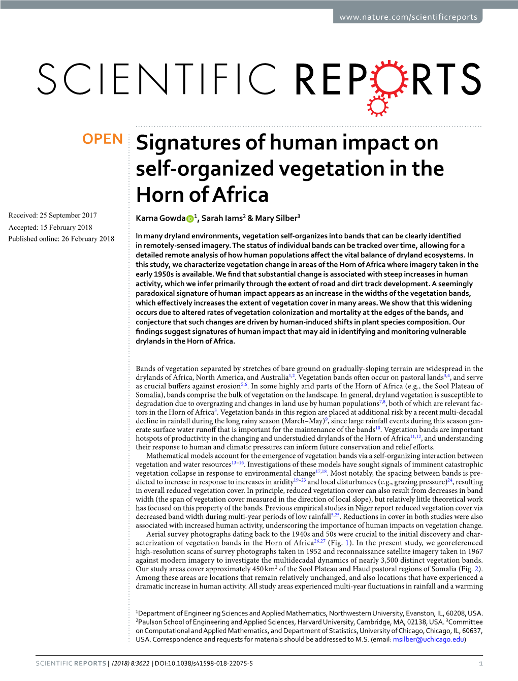 Signatures of Human Impact on Self-Organized Vegetation in The