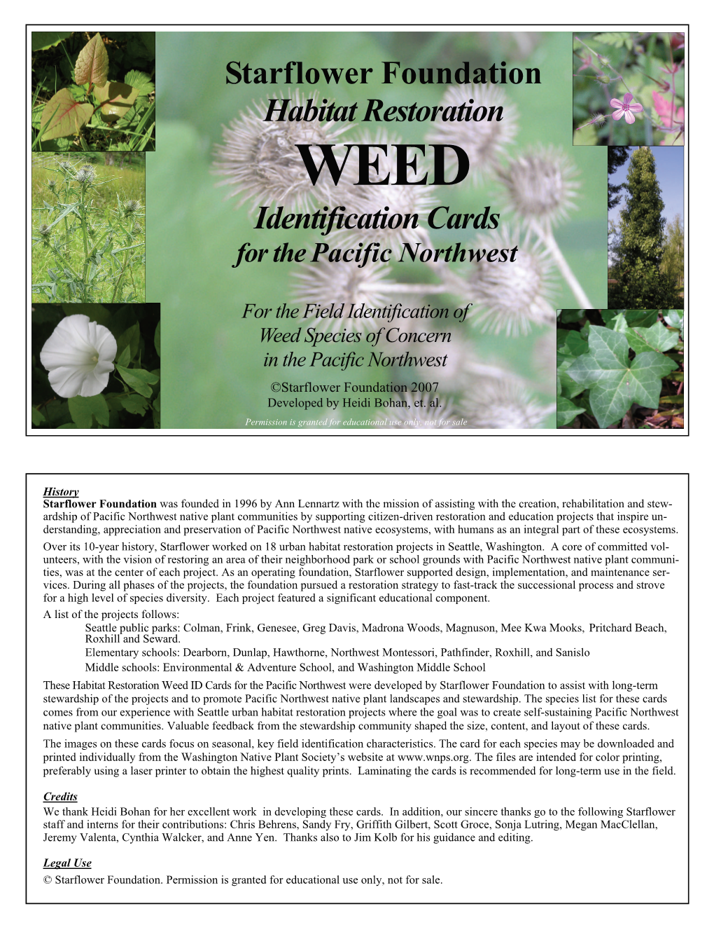 Weeds ID Cards