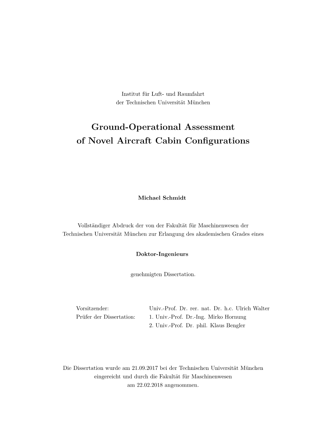 Ground-Operational Assessmentof Novel Aircraft Cabin Configurations