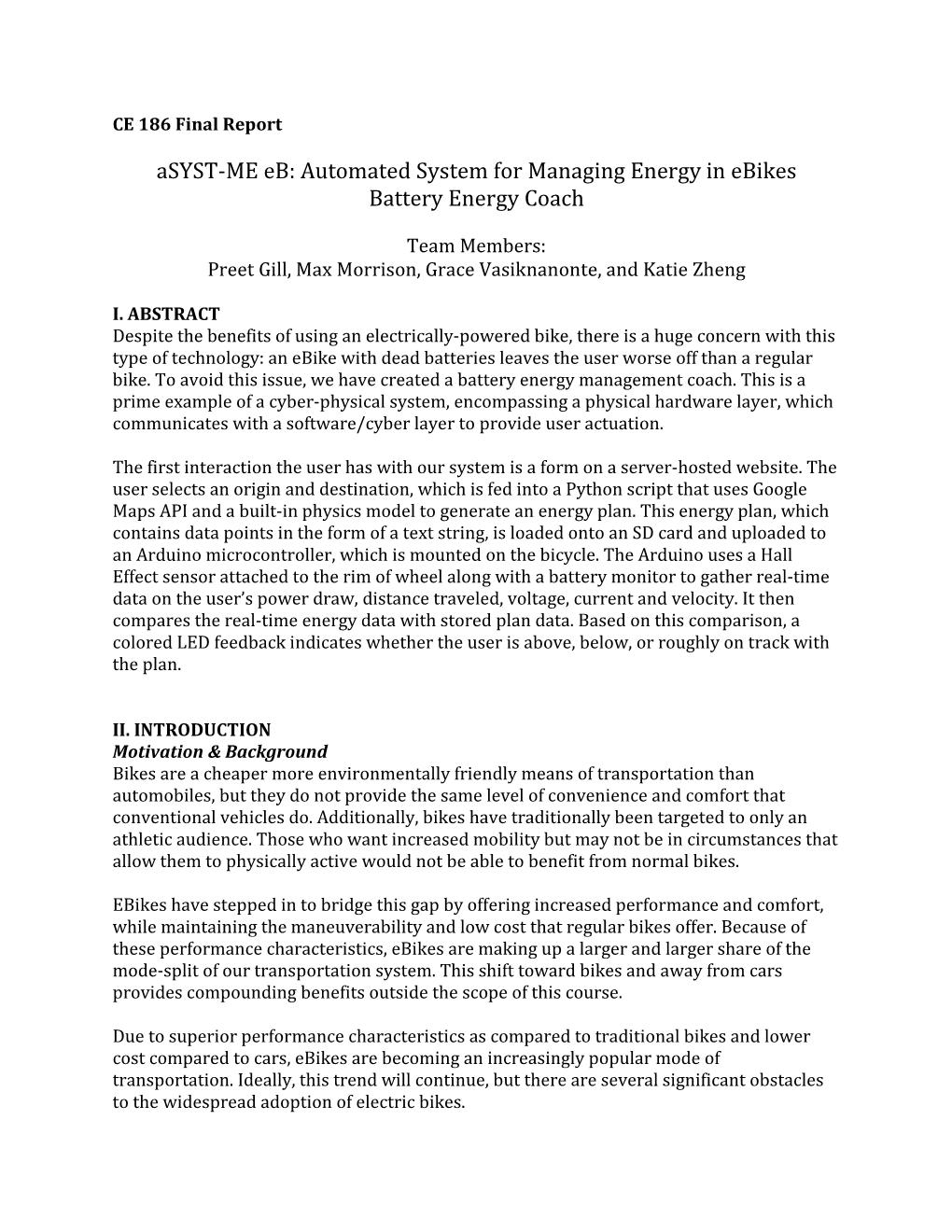 Asyst-ME Eb: Automated System for Managing Energy in Ebikes Battery Energy Coach