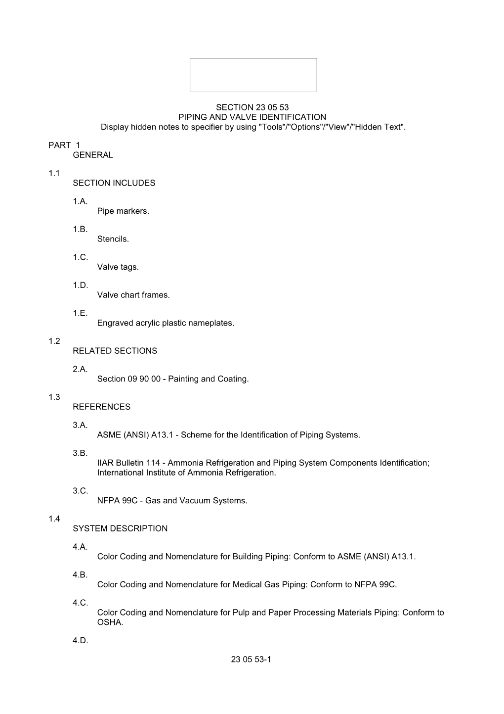 Piping and Valve Identification