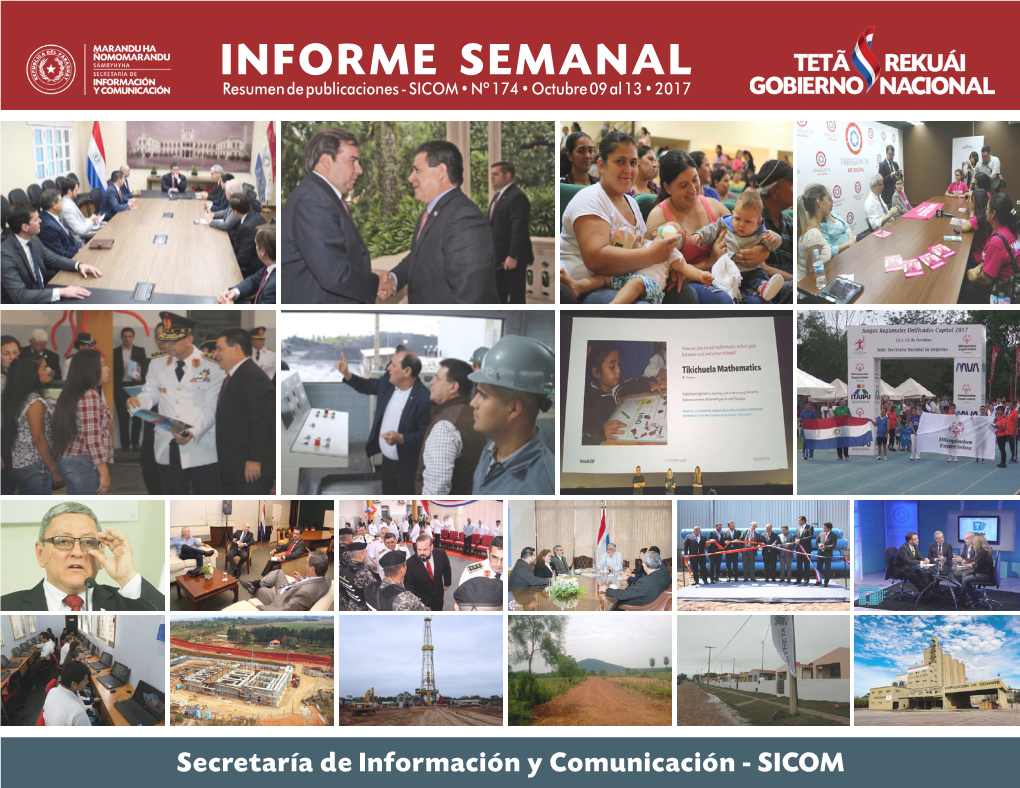 INFORME SEMANAL Resumen De Publicaciones - SICOM • Nº 174 • Octubre 09 Al 13 • 2017