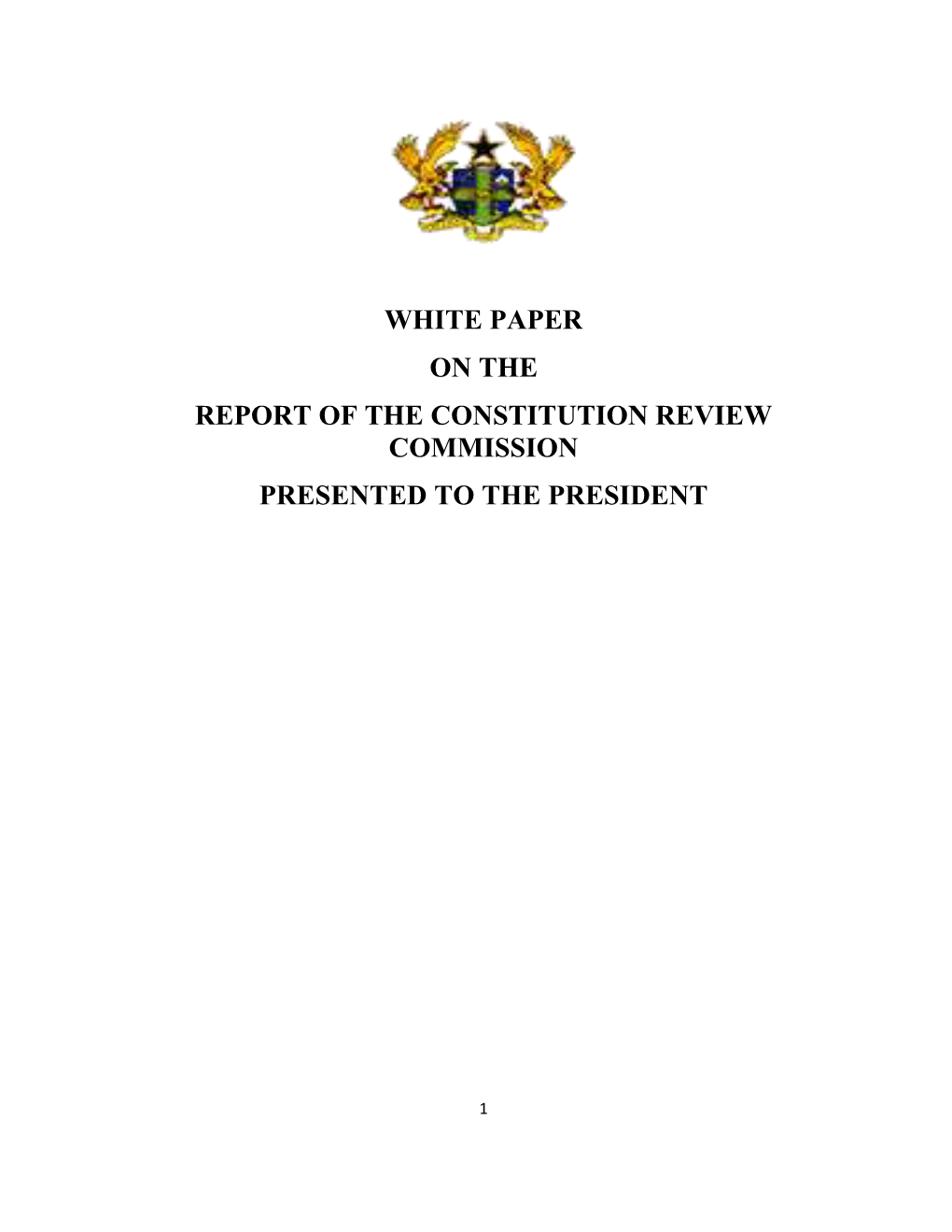 White Paper on the Report of the Constitution Review Commission