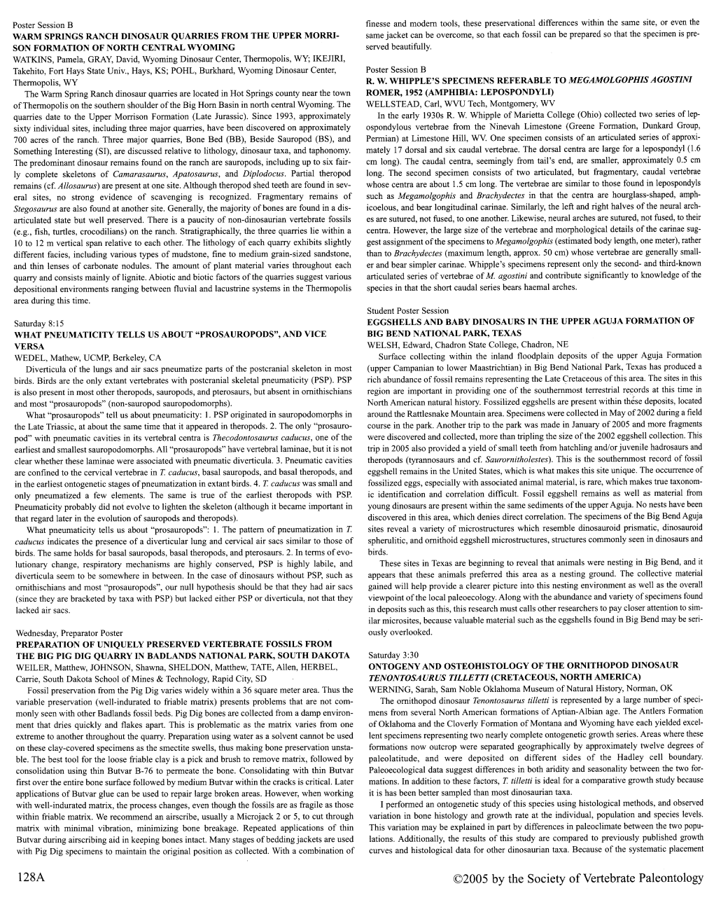 Wedel 2005 SVP – What Pneumaticity Tells Us About Prosauropods