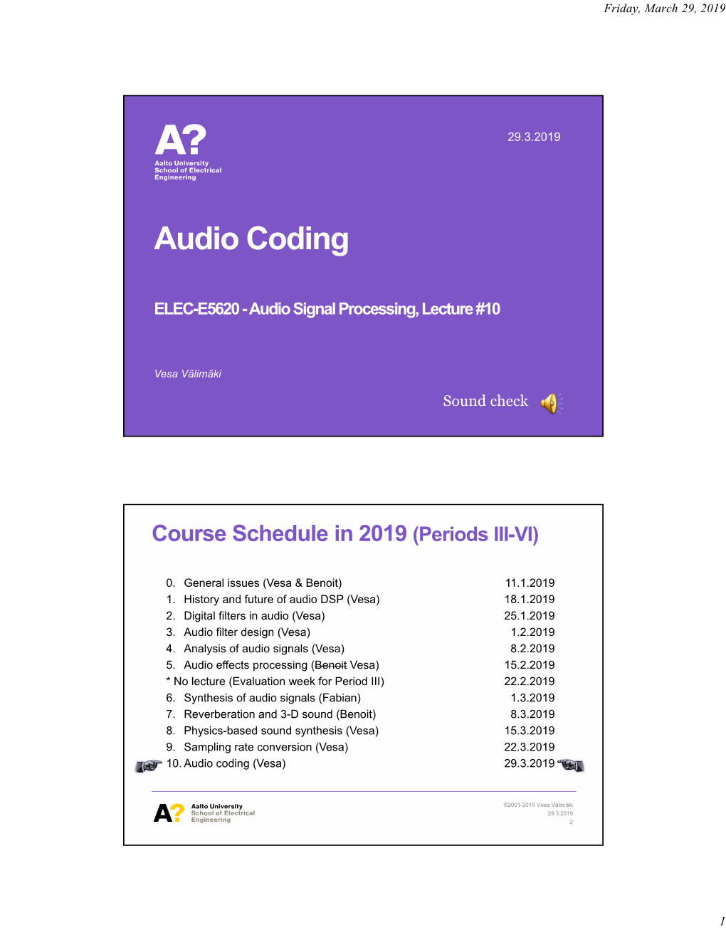 Audio Coding