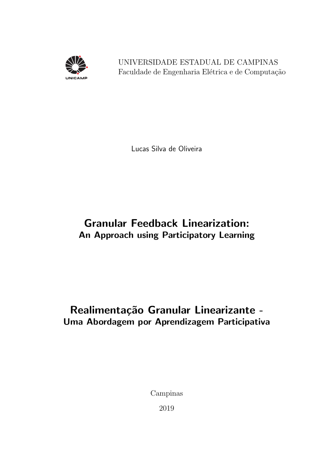 Granular Feedback Linearization: Realimentaç˜Ao Granular