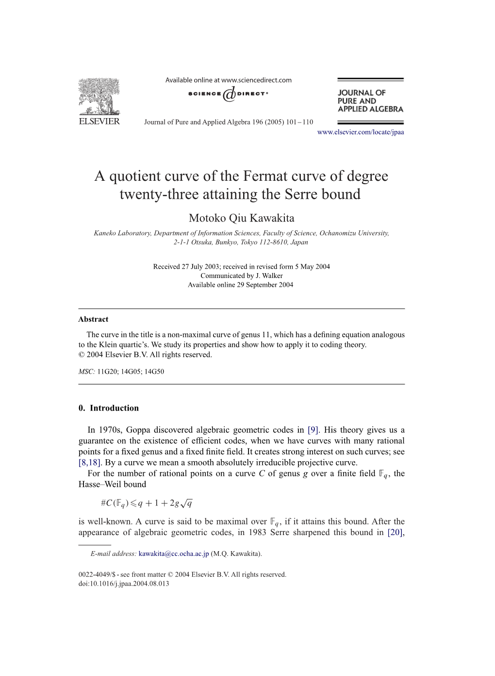 A Quotient Curve of the Fermat Curve of Degree Twenty-Three Attaining The