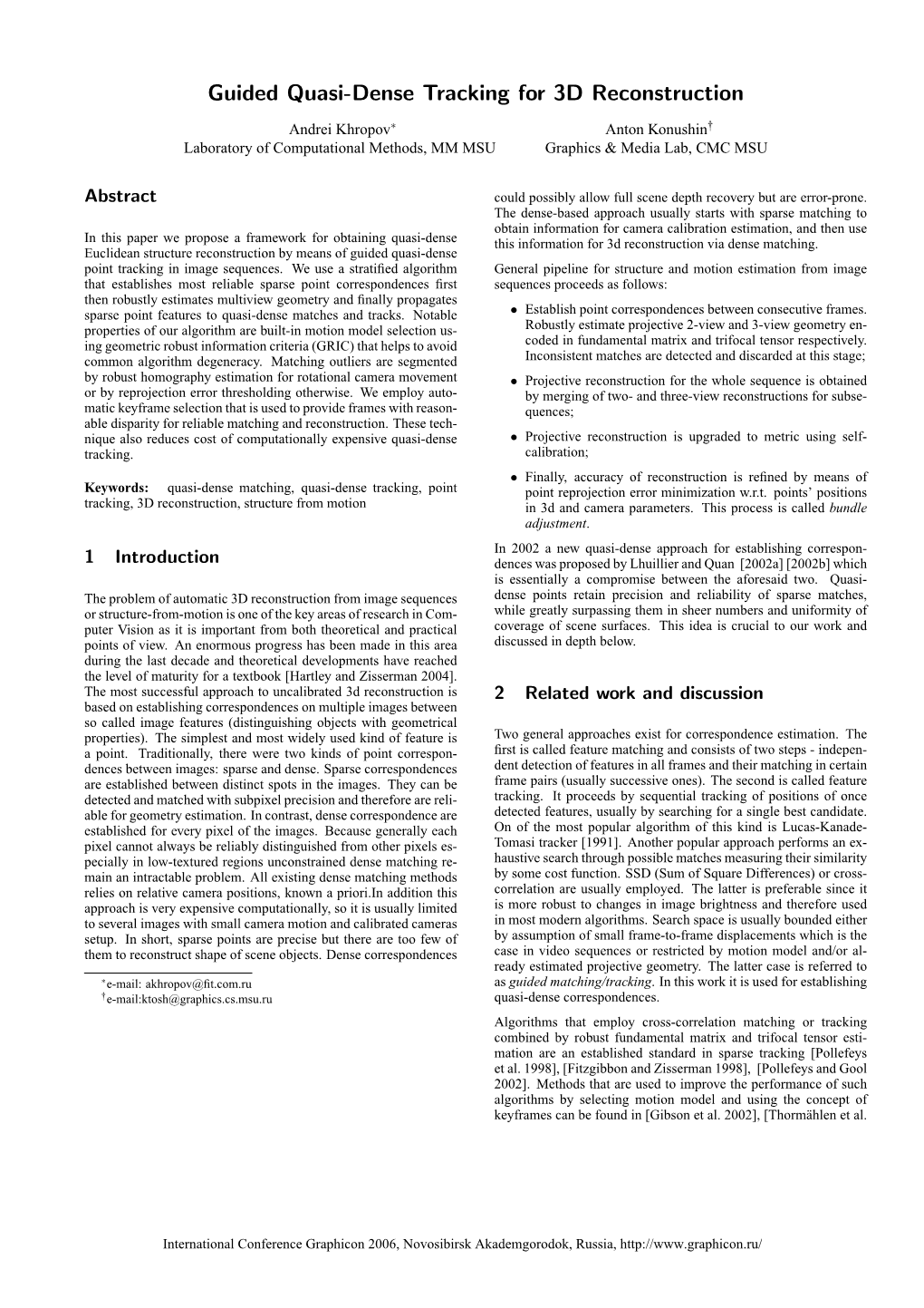 Guided Quasi-Dense Tracking for 3D Reconstruction