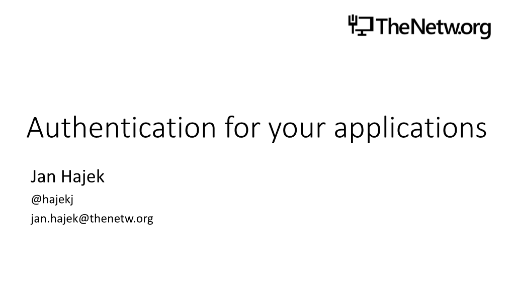 Simple Authentication for Your Apps