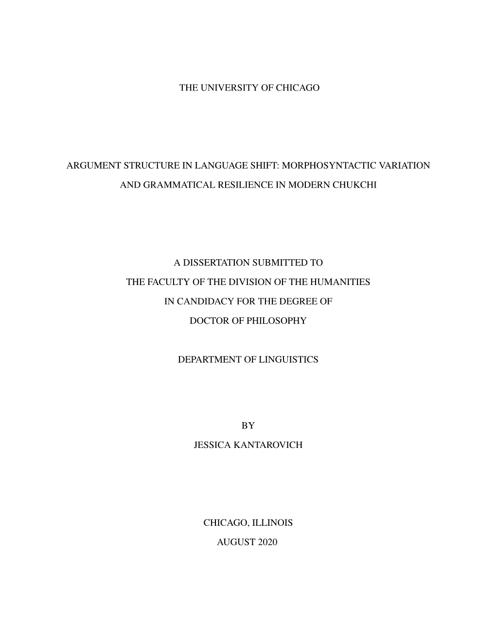 Argument Structure in Language Shift: Morphosyntactic Variation and Grammatical Resilience in Modern Chukchi