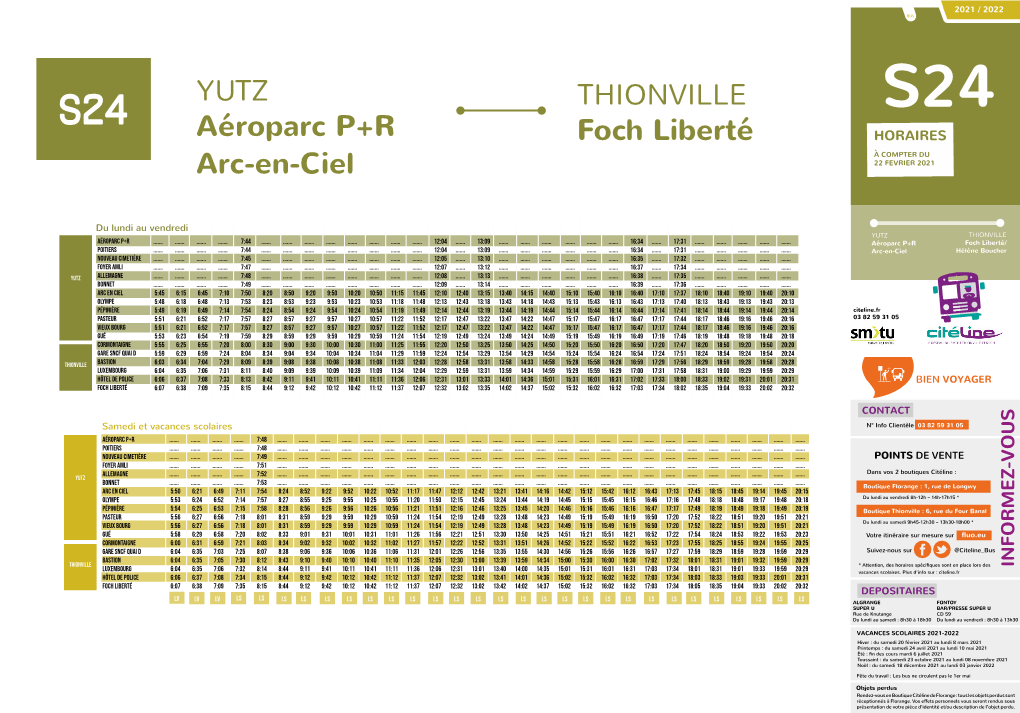 YUTZ Aéroparc P+R Arc-En-Ciel THIONVILLE Foch Liberté