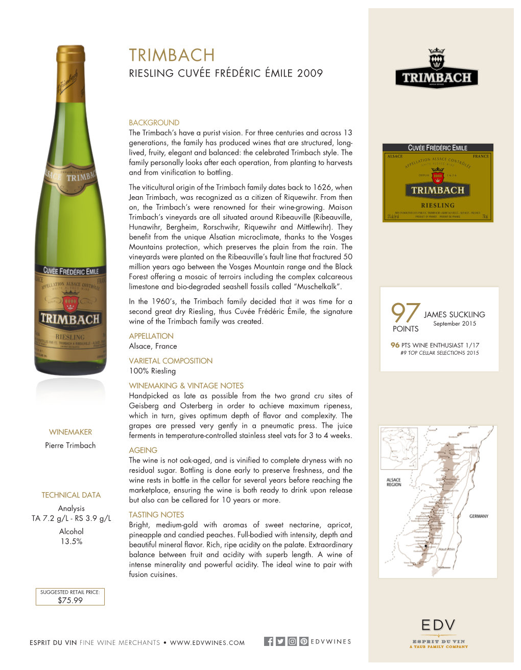 Trimbach Riesling Cuvée Frédéric Émile 2009