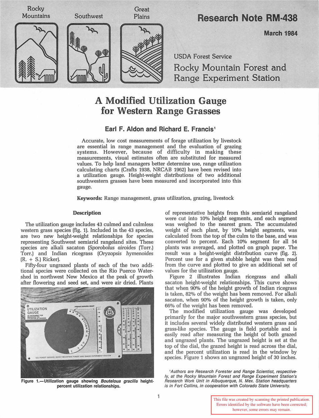A Modified Utilization Gauge for Western Range Grasses