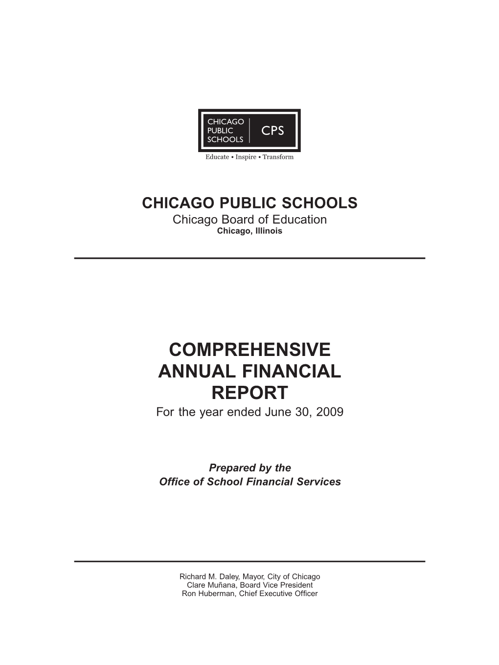 COMPREHENSIVE ANNUAL FINANCIAL REPORT for the Year Ended June 30, 2009