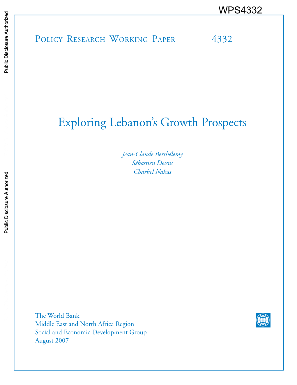 Exploring Lebanon's Growth Prospects