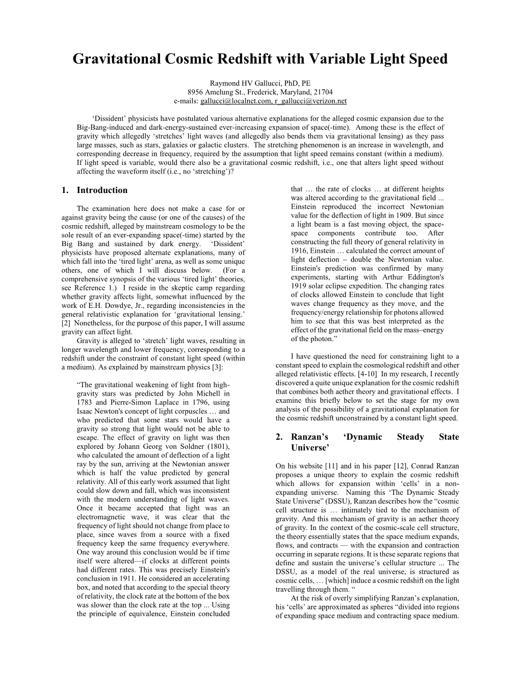 Gravitational Cosmic Redshift with Variable Light Speed