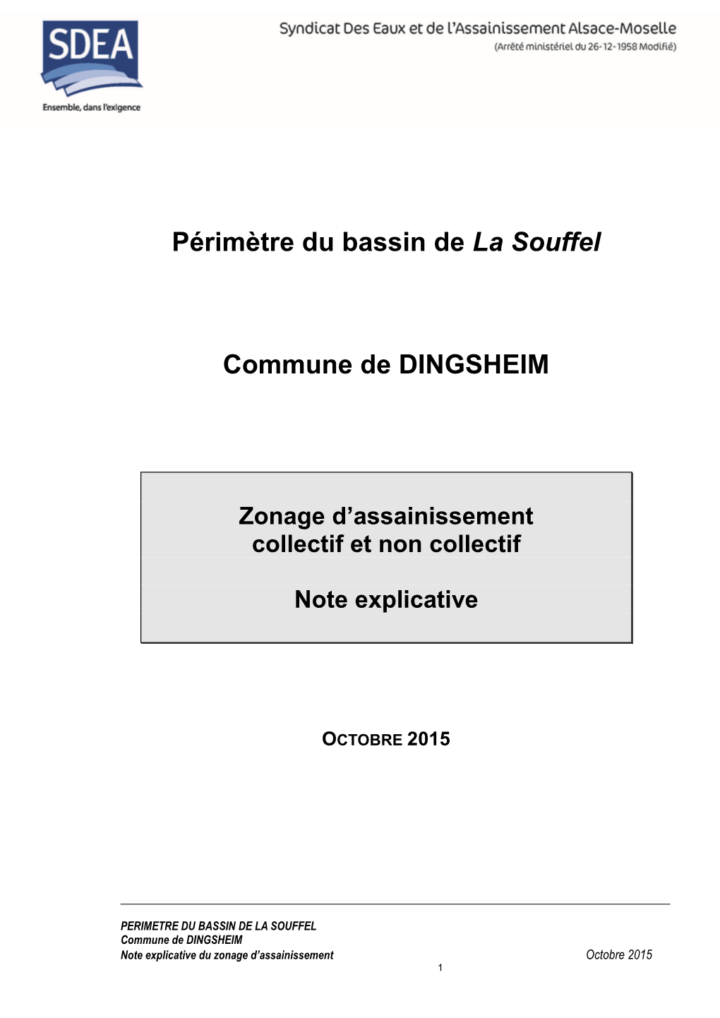 Périmètre Du Bassin De La Souffel Commune De DINGSHEIM