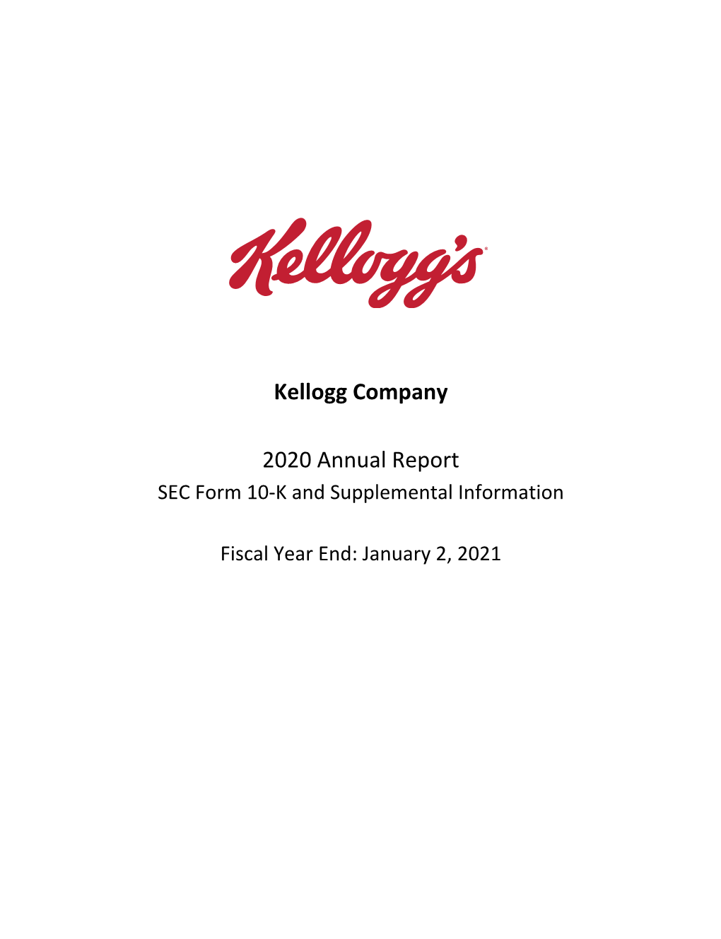 Kellogg Company 2020 Annual Report