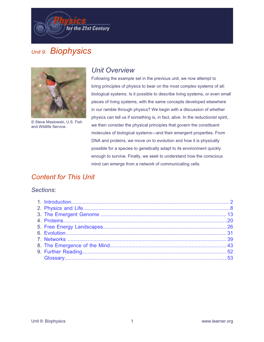 Unit 9: Biophysics