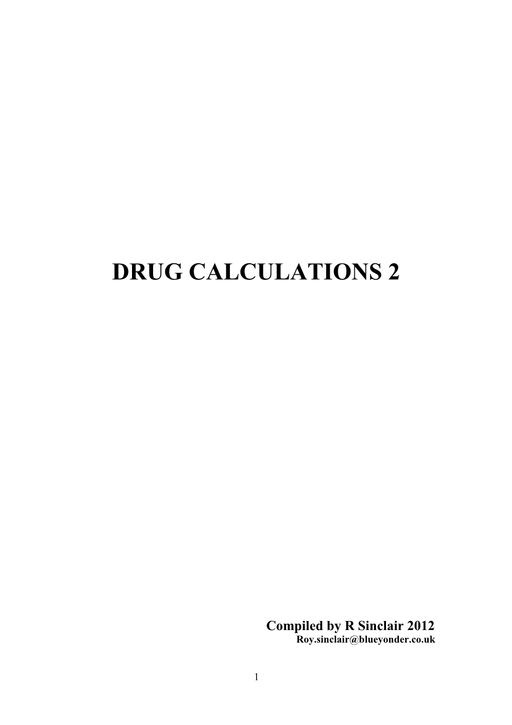 Drug Calculations 2