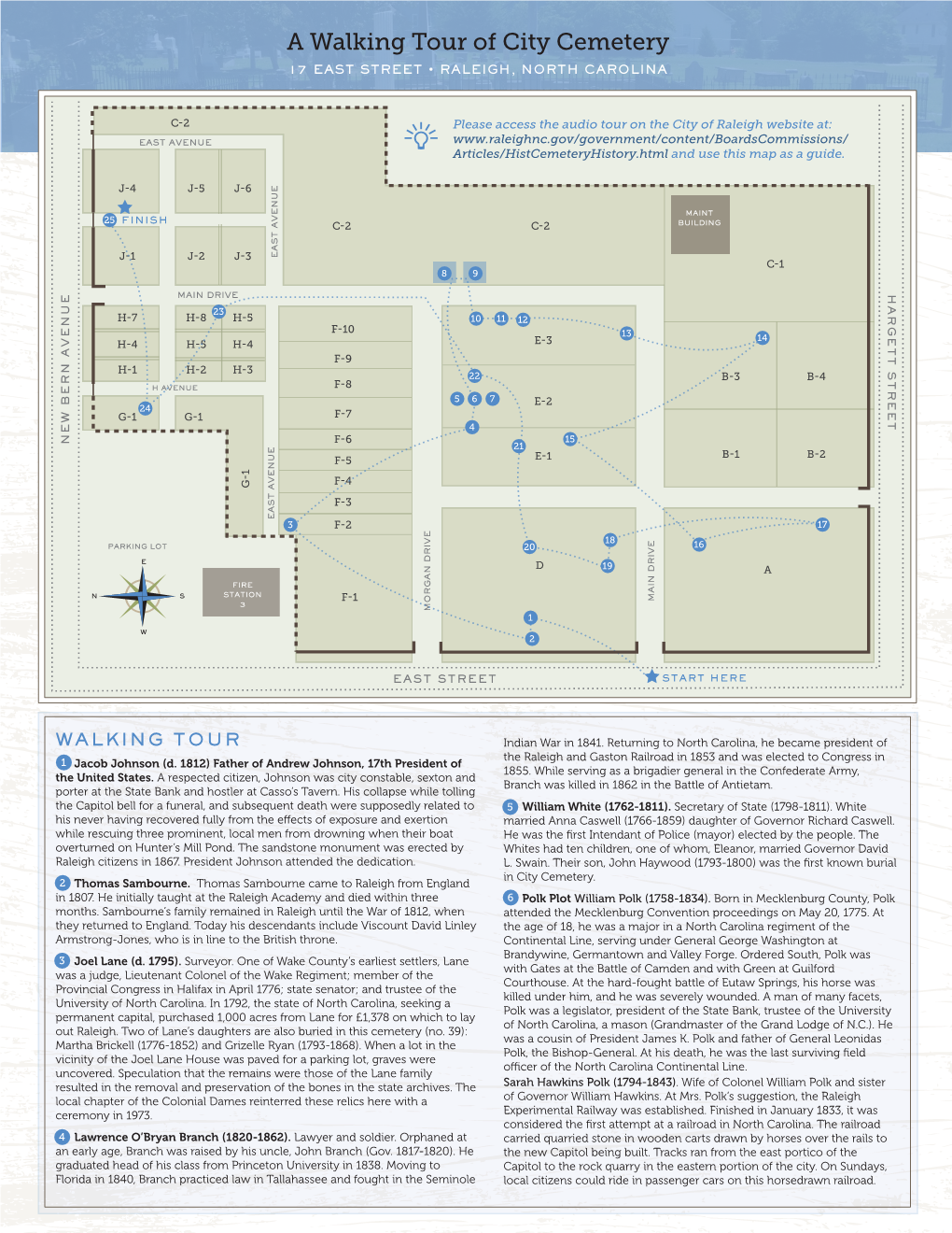A Walking Tour of City Cemetery 17 EAST STREET • RALEIGH, NORTH CAROLINA