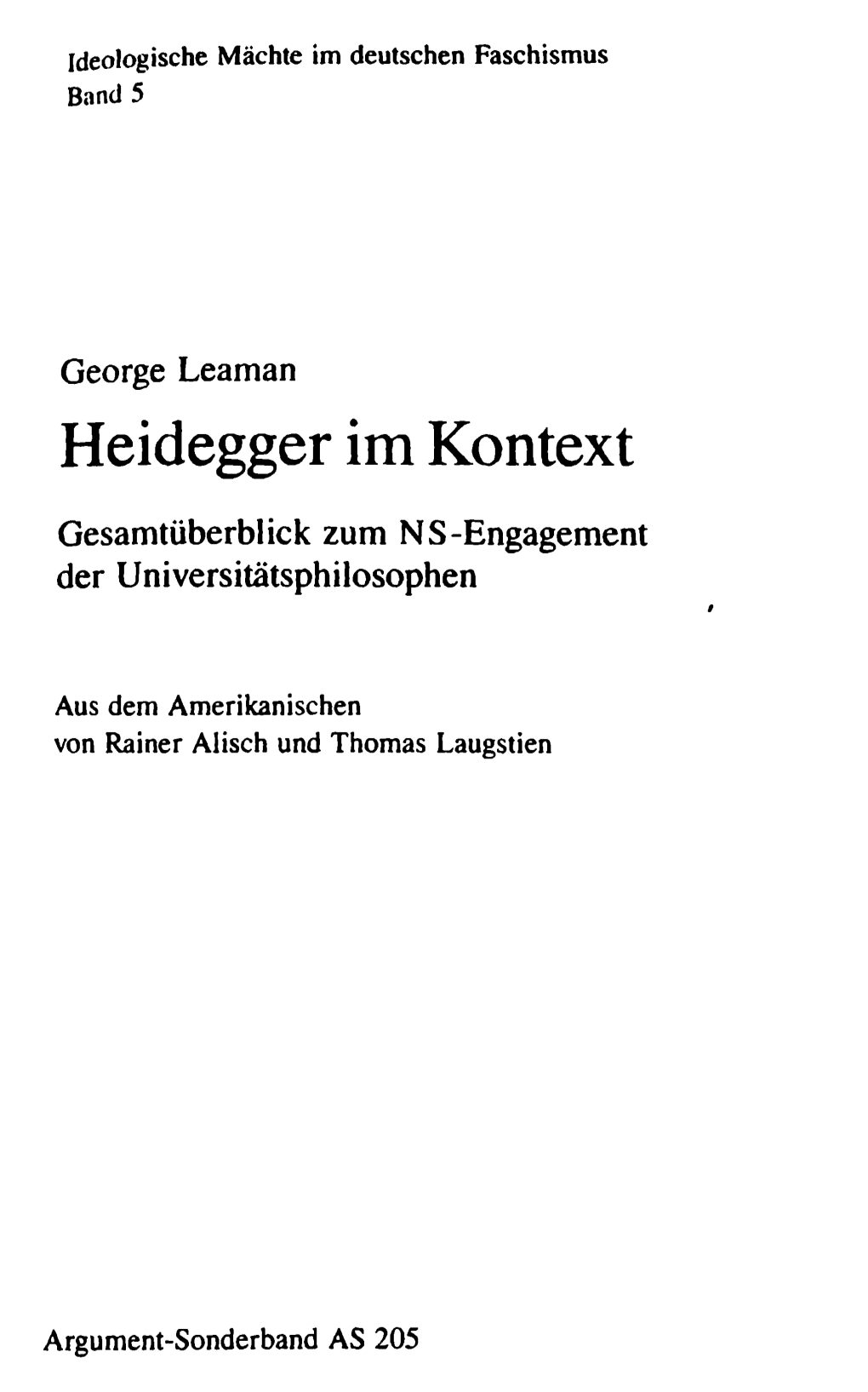 Heidegger Im Kontext