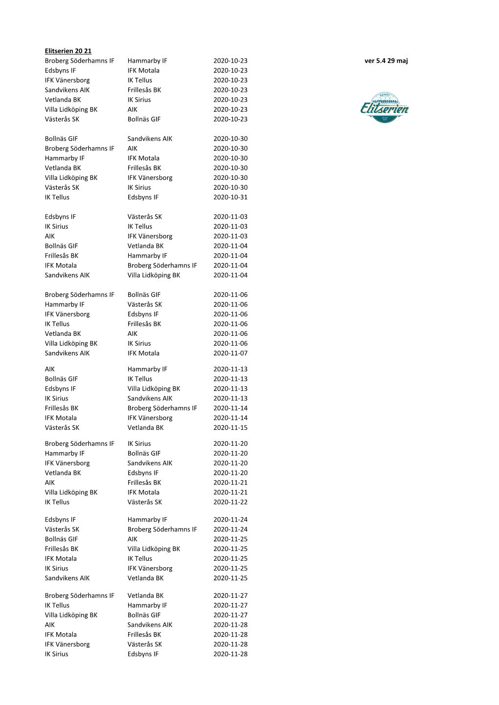 Elitserien 20 21 Broberg Söderhamns IF Hammarby IF 2020-10-23 Ver 5.4