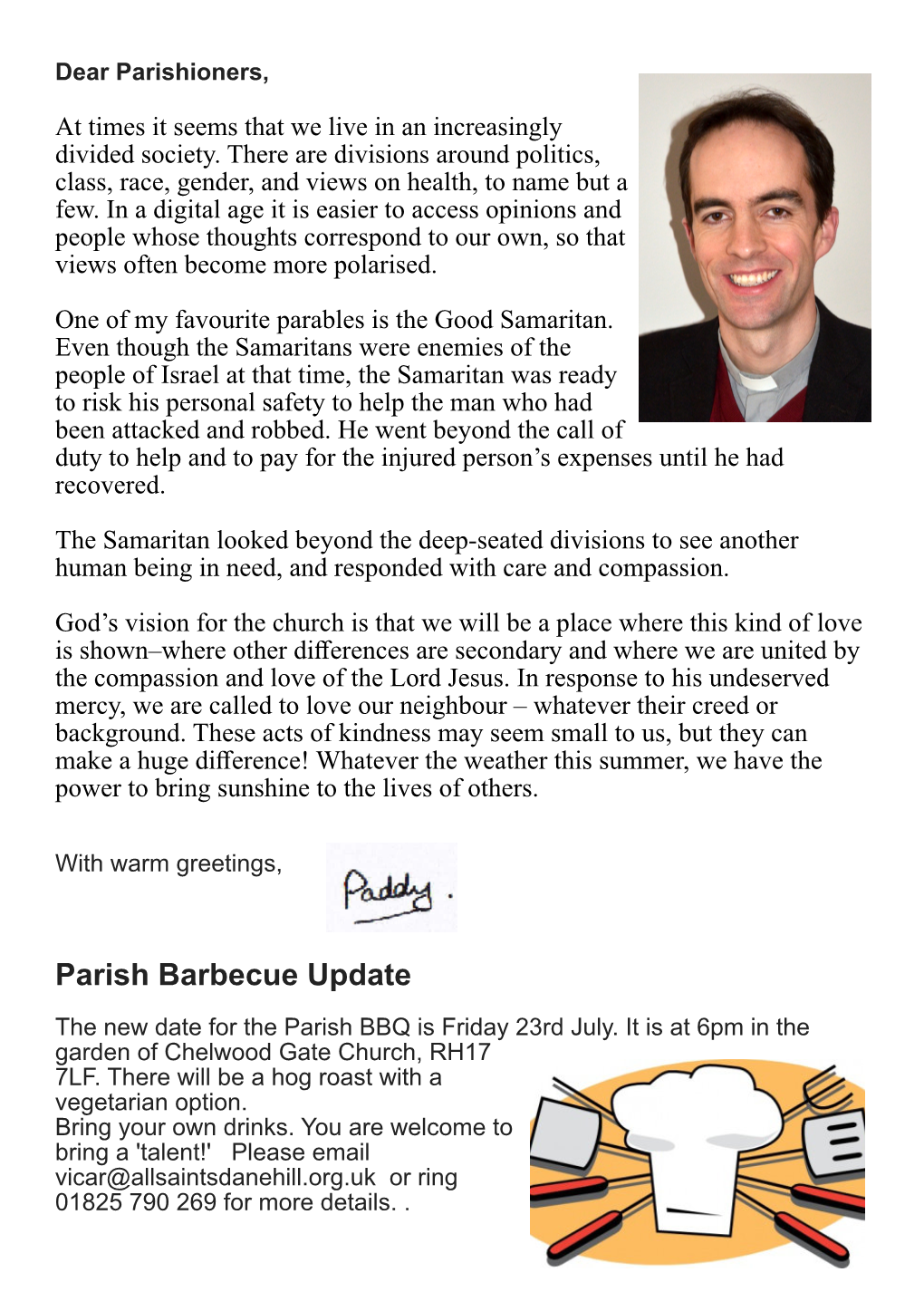 Parish Barbecue Update