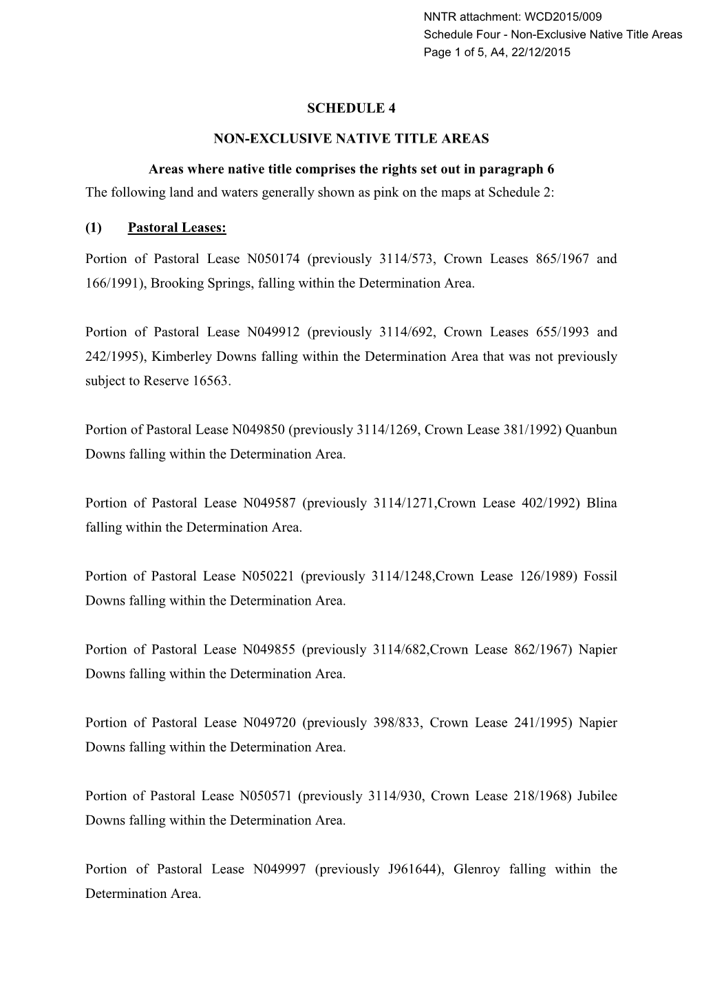 WCD2015 009 Schedule Four