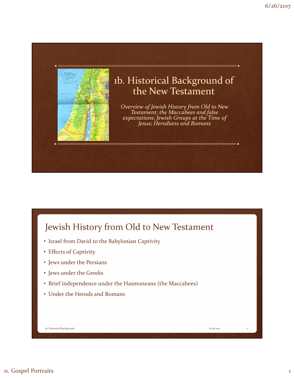 1B. Historical Background of the New Testament