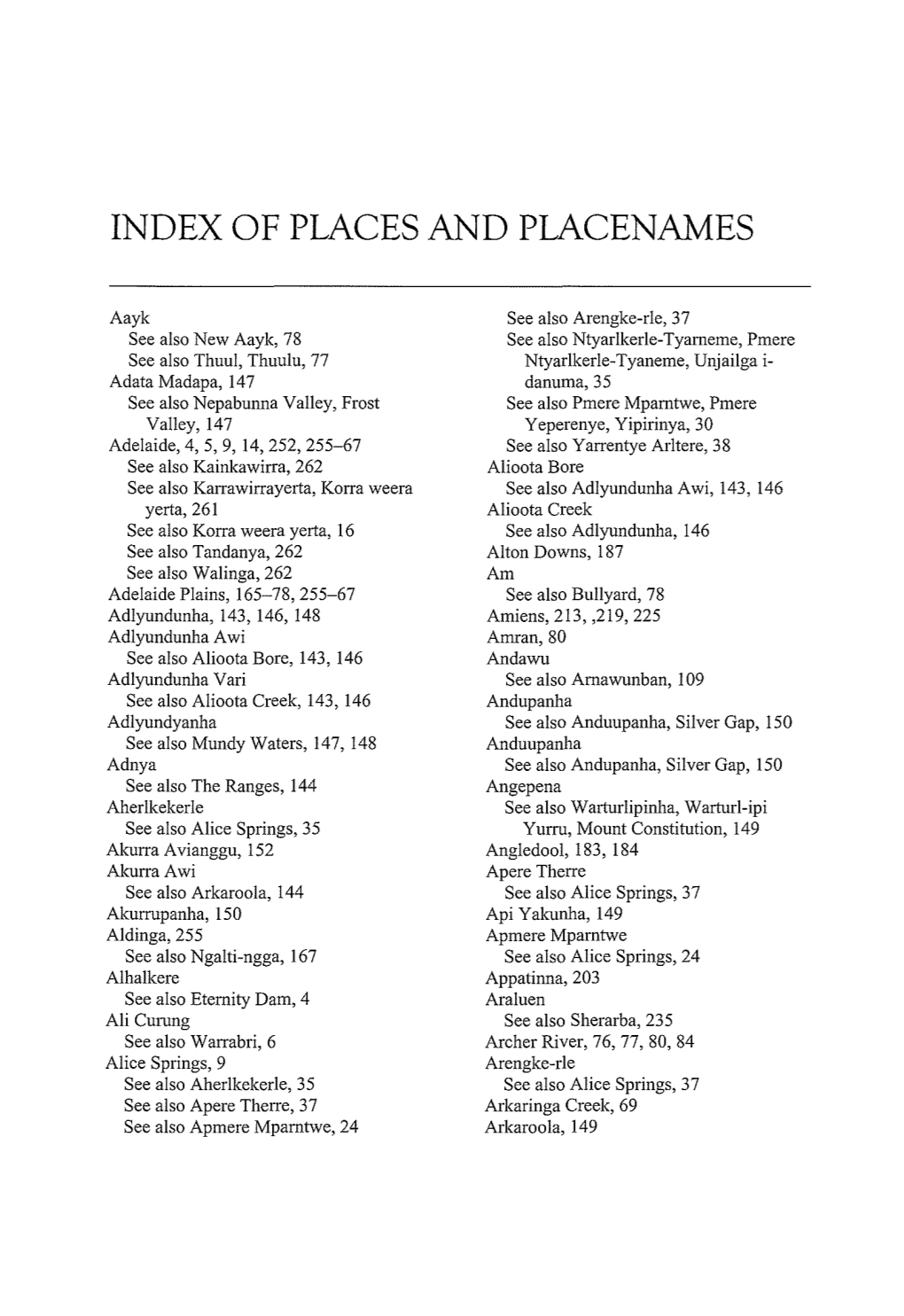 Index of Places and Placenames