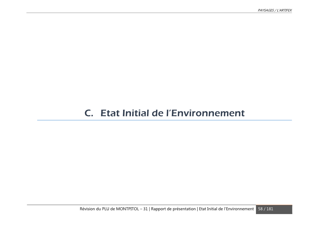 C. Etat Initial De L'environnement