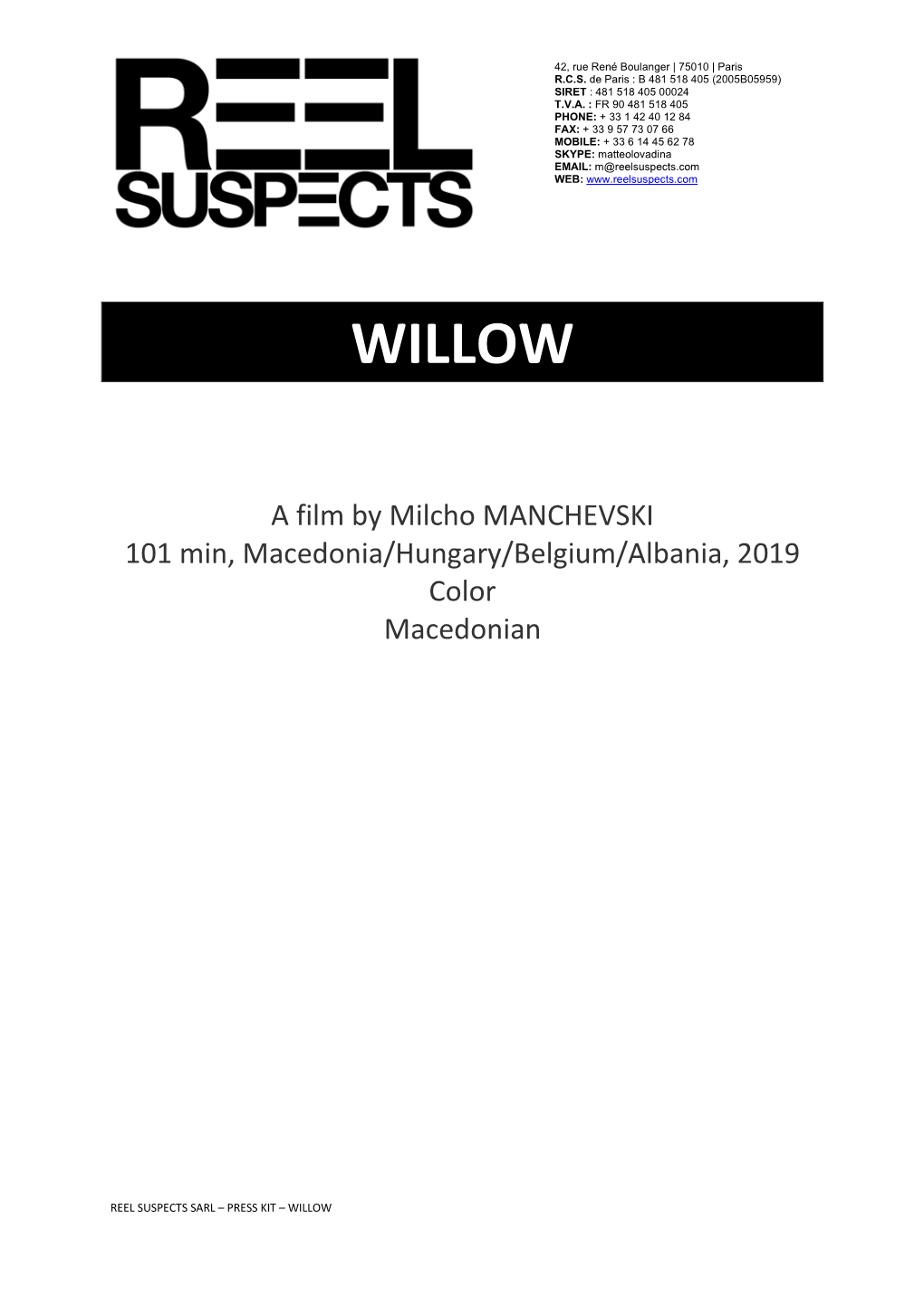 Willow Presskit Prin