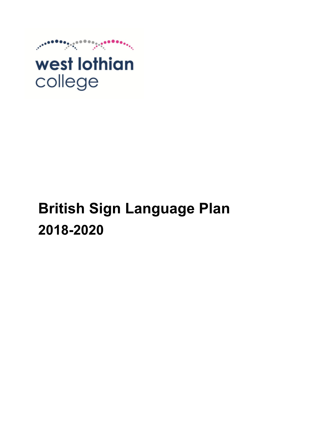 British Sign Language Plan 2018-2020