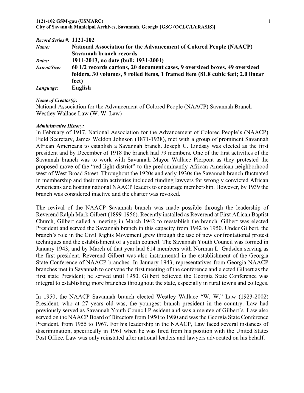 National Association for the Advancement of Colored People (NAACP) Savannah Branch Records 1911-2013, No Date (Bulk 1931-2001) 6