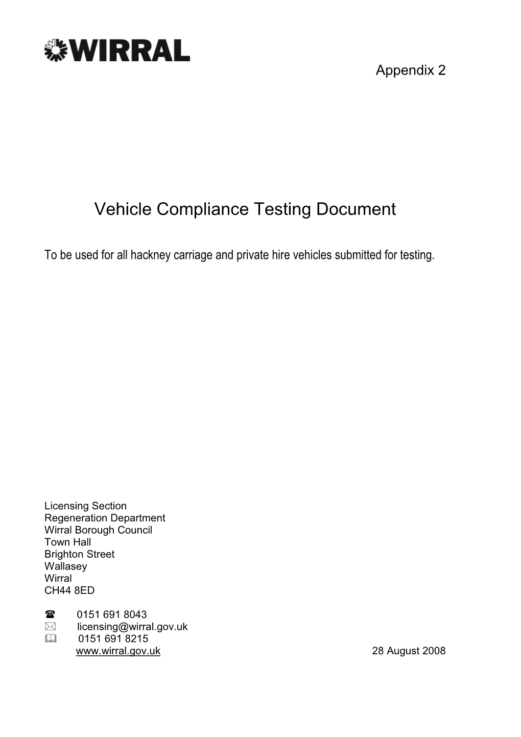 Vehicle Compliance Testing Document
