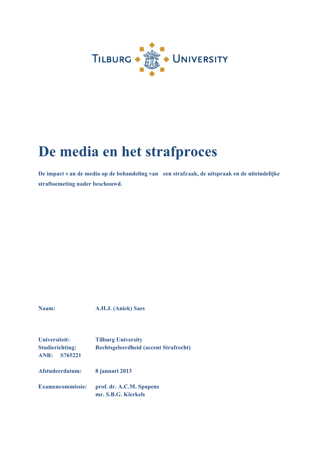 De Media En Het Strafproces