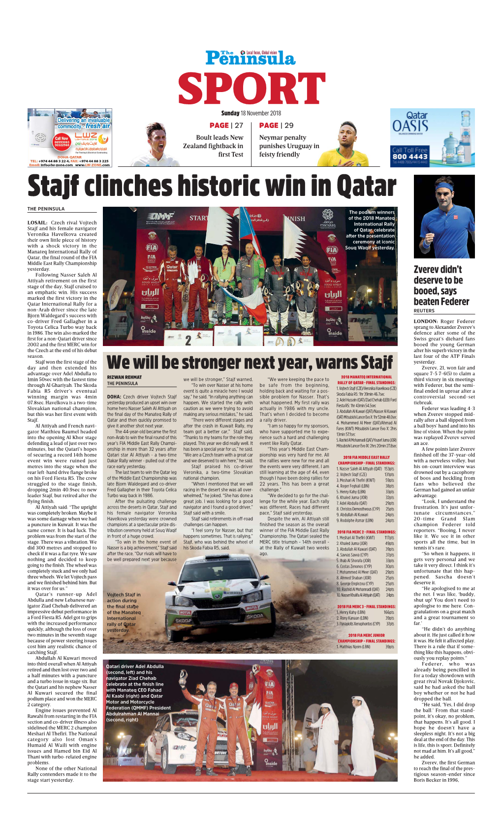 Stajf Clinches Historic Win in Qatar