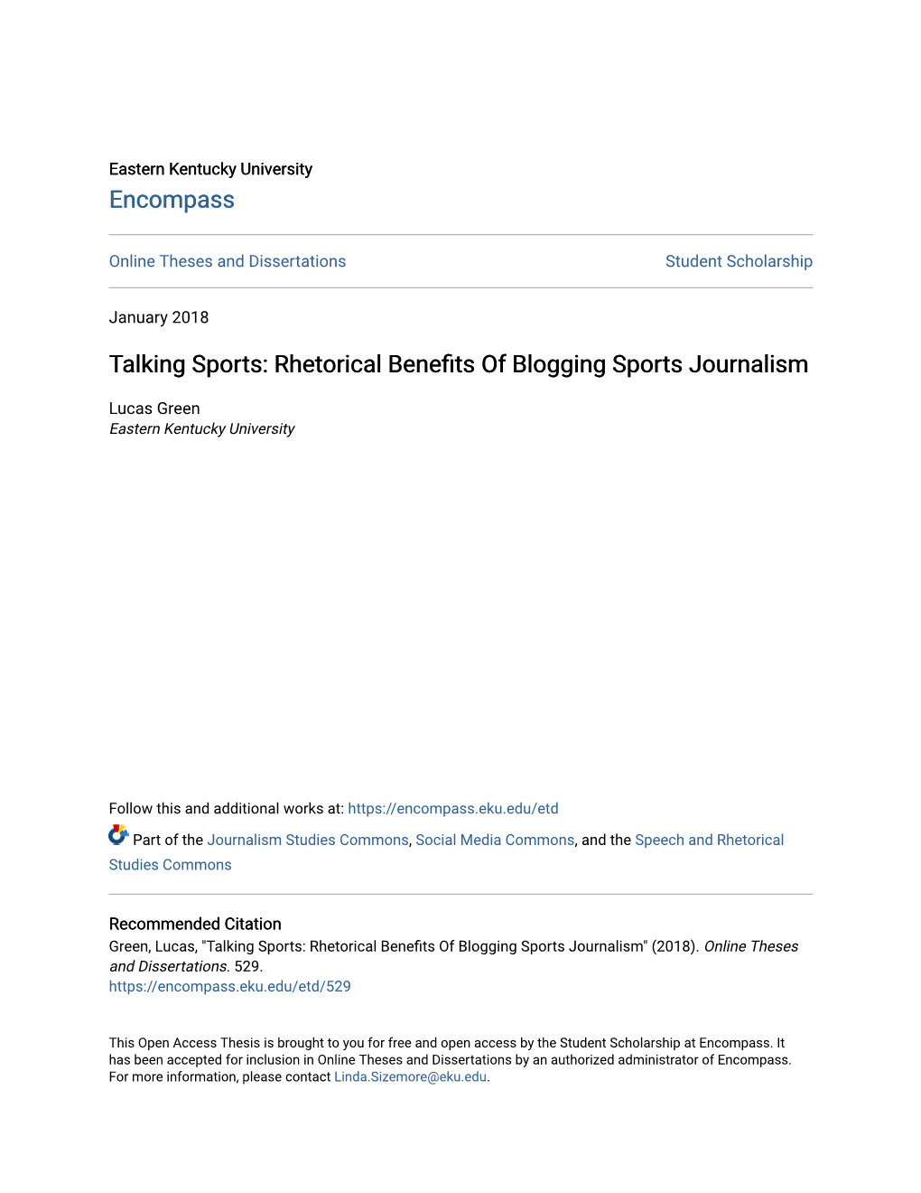 Rhetorical Benefits of Blogging Sports Journalism