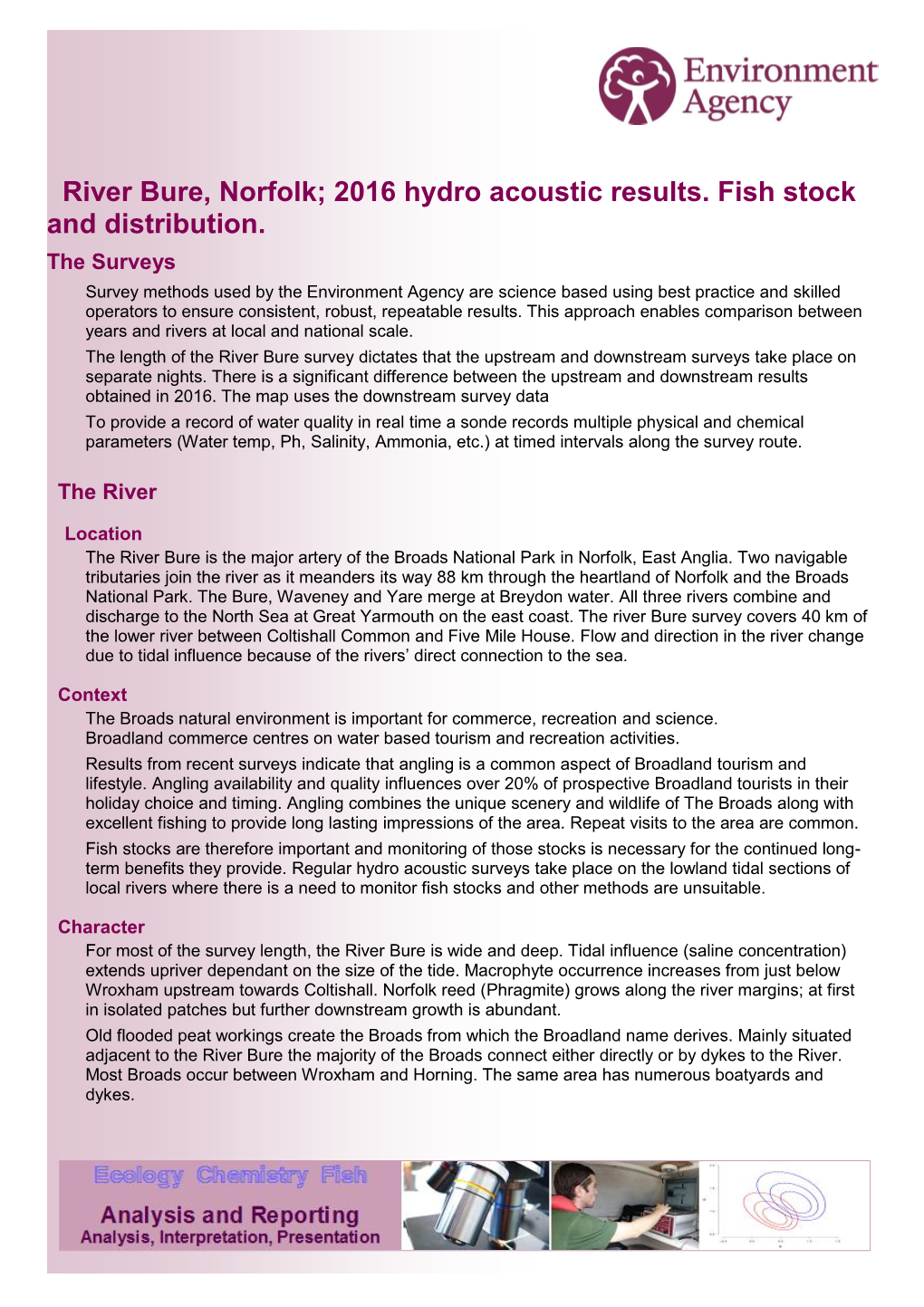 River Bure, Norfolk; 2016 Hydro Acoustic Results