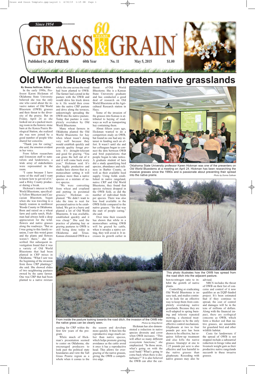 Old World Bluestems Threaten Native Grasslands
