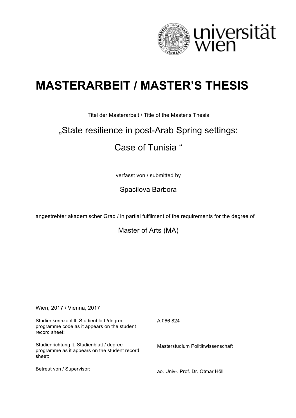 Masterarbeit / Master's Thesis