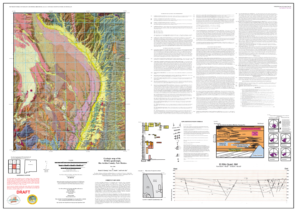 Geologic Map of the El Rito Quadrangle, Rio Arriba County, New Mexico: State Bureau of Mines and Mineral Resources , Geologic Map 20, Scale 1:24000