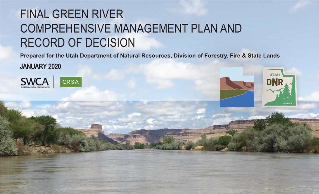 Final Green River Comprehensive Management Plan and Record Of