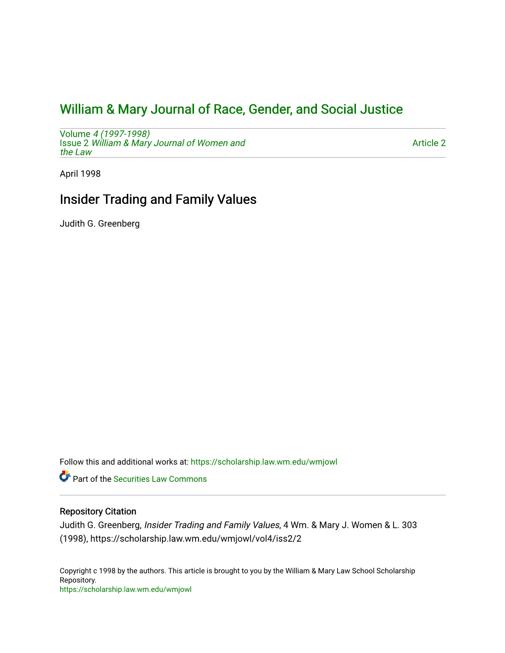 Insider Trading and Family Values