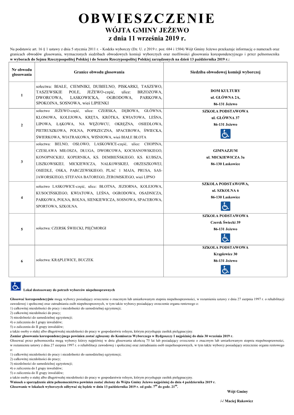 JEŻEWO Z Dnia 11 Września 2019 R